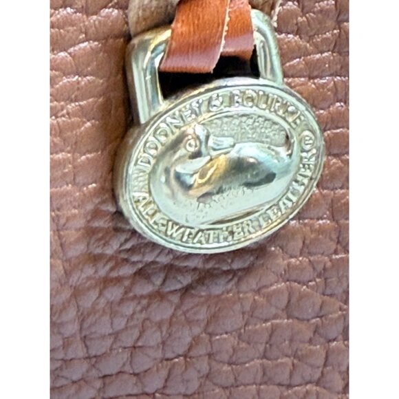 Vintage 1980’s Dooney & Bourke All-Weather Leather Satchel Purse British Tan - Picture 3 of 12